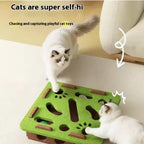 Interactive Cat Puzzle Maze Toy Box with Bell Ball – Fun Felt Play Toy for Cats