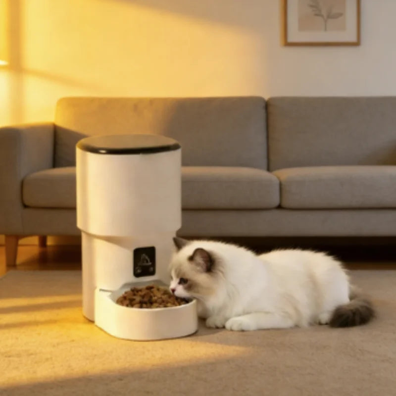 New 4L Smart Pet Feeder Automatic Food Dispenser Button for Cats And Dogs Intelligent Pet Feeder